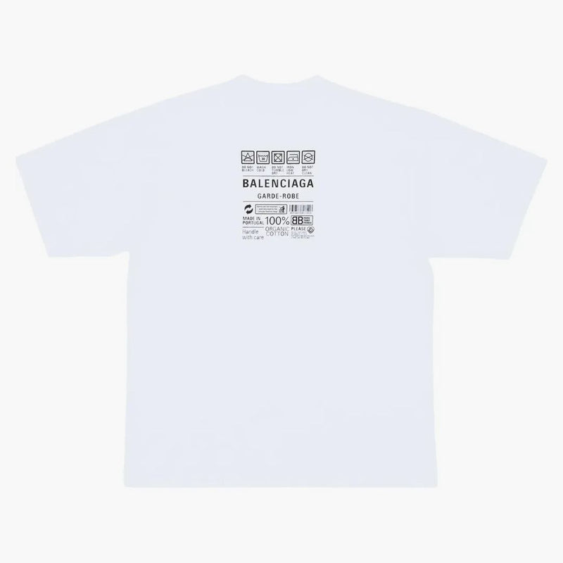 Balenciaga Men's Care Label Medium Fit T-shirt White/black