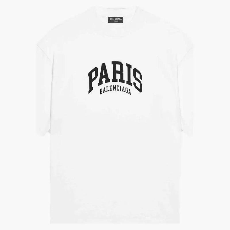 Balenciaga para hombre Ciudades París Camiseta Medium Fit White