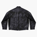 Balenciaga Mens Denim Style Leather Jacket Black