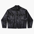 Balenciaga Mens Denim Style Leather Jacket Black
