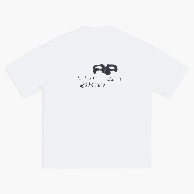 Balenciaga Hommade a mano BB icono Medium Fit Camiseta Vintage White/Black