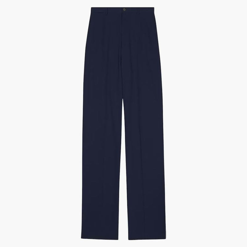 Balenciaga Los pantalones de lana de lana estirada a gran ajuste de los hombres de Balenciaga