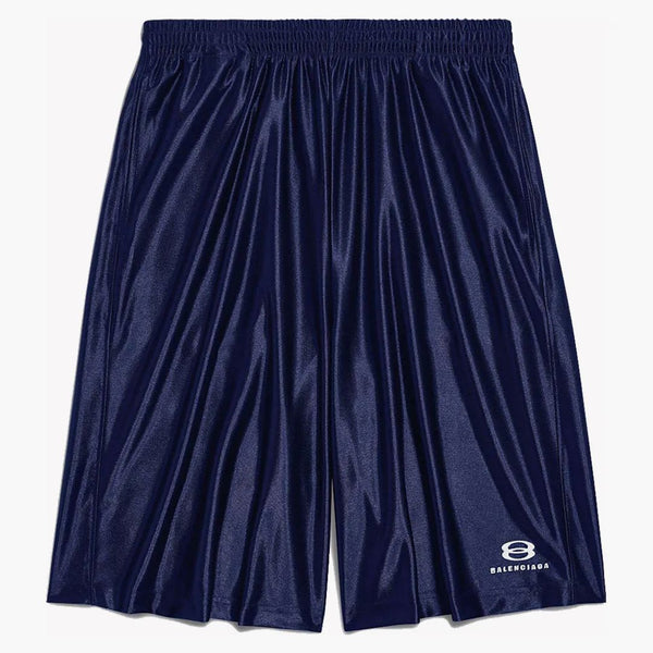 Balenciaga Men's Unity Sports Icon Basketball Shorts Dark Blue/White