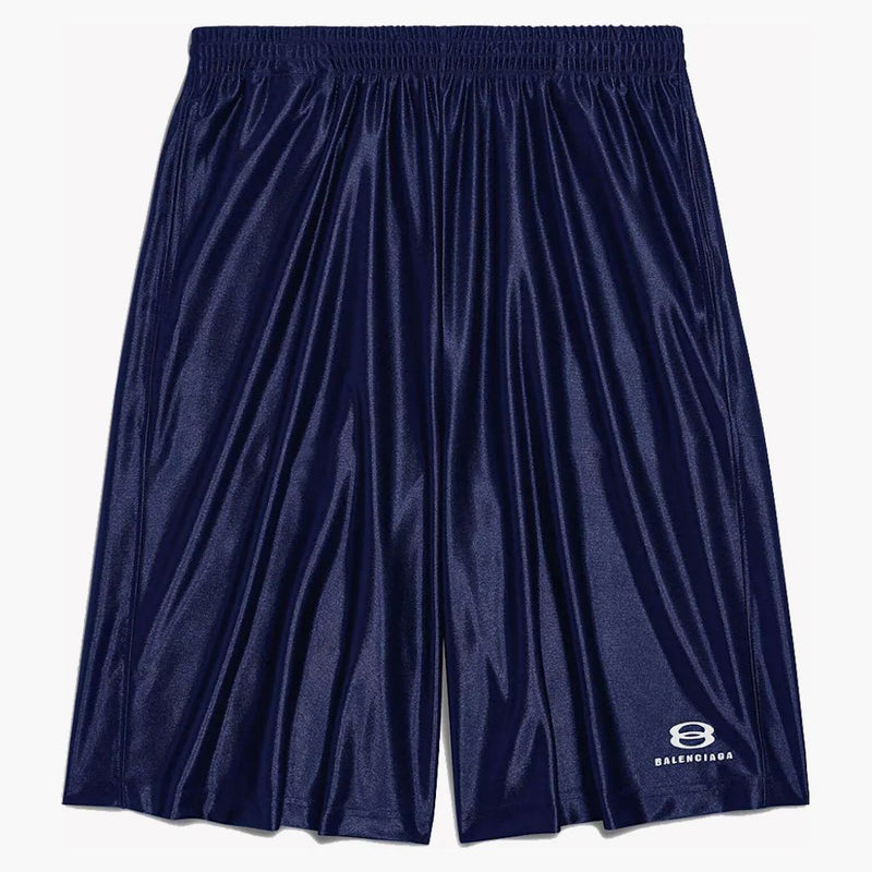 Balenciaga Men's Unity Sports Icon Basketball Shorts Dark Blue/White
