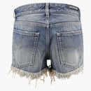 Balenciaga mini denim shorts blue/rust