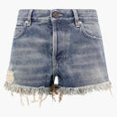 Balenciaga mini denim shorts blue/rust