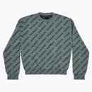 Balenciaga Mirror Mini Allover Logo Sweater Gray