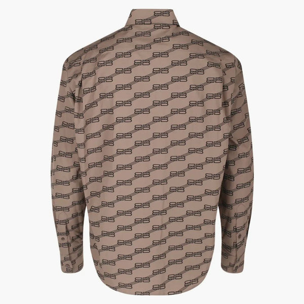 Balenciaga Monogram Camisa de manga larga beige