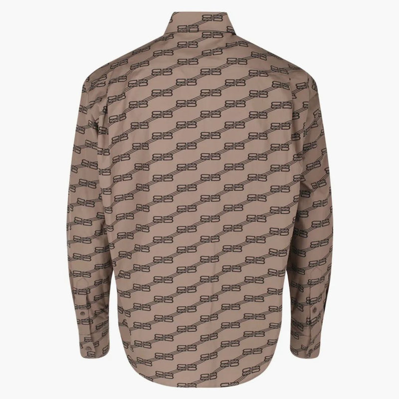 Balenciaga Monogram Camisa de manga larga beige