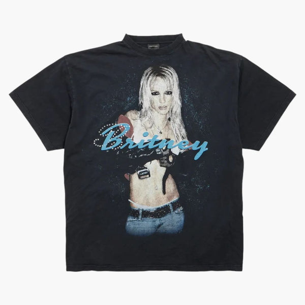 Balenciaga Music Britney Spears Series Camiseta de gran tamaño Black/Blue