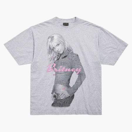 Balenciaga Music Britney Spears Series Camiseta Medium Fit Light Grey/Pink