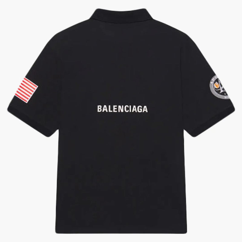 Balenciaga NASA Space Multi-Patch Polo Black