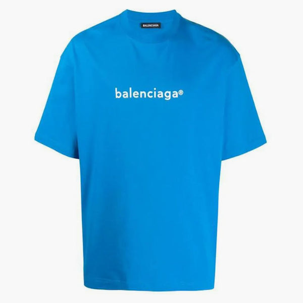 Balenciaga New Copyright Medium Fit Camiseta Azul/Blanco