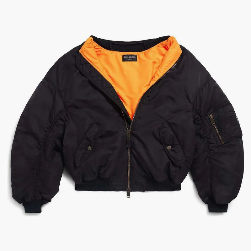 Balenciaga Off Shoulder Bomber Black