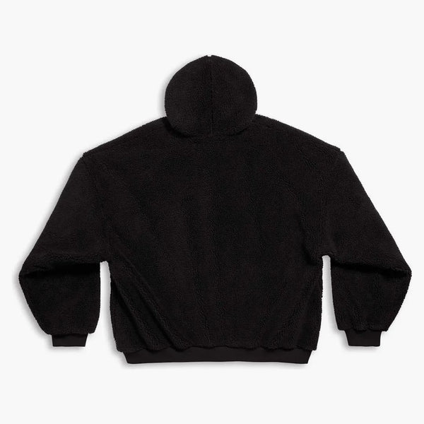 Balenciaga Outerwear Zip-Up Hoodie de gran tamaño en negro negro