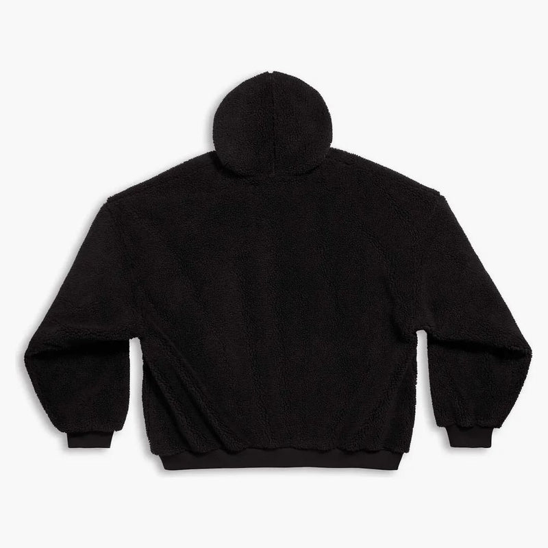 Balenciaga Outerwear Zip-Up Hoodie de gran tamaño en negro negro