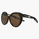 Balenciaga oval-ram acetat solglasögon havana/svart/brun (BB0024SA-30007767-001)