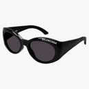 Balenciaga occhiali da sole ovali neri/grigi (BB0267S)