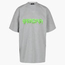 Balenciaga nadrozměrná tričko Heather Grey/Slime Green