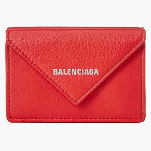 Balenciaga papper za mini plånbok röd