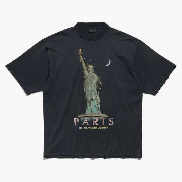 Balenciaga Paris Liberty Medium Fit Camiseta Negro