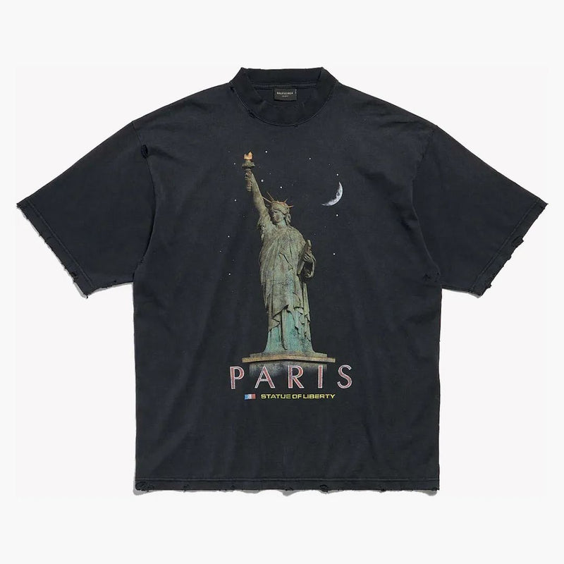 Balenciaga Paris Liberty Medium Fit Camiseta Negro