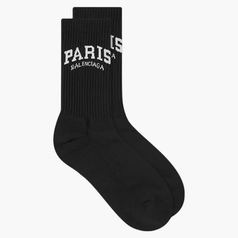 Balenciaga Paris Logo Socks Black/White