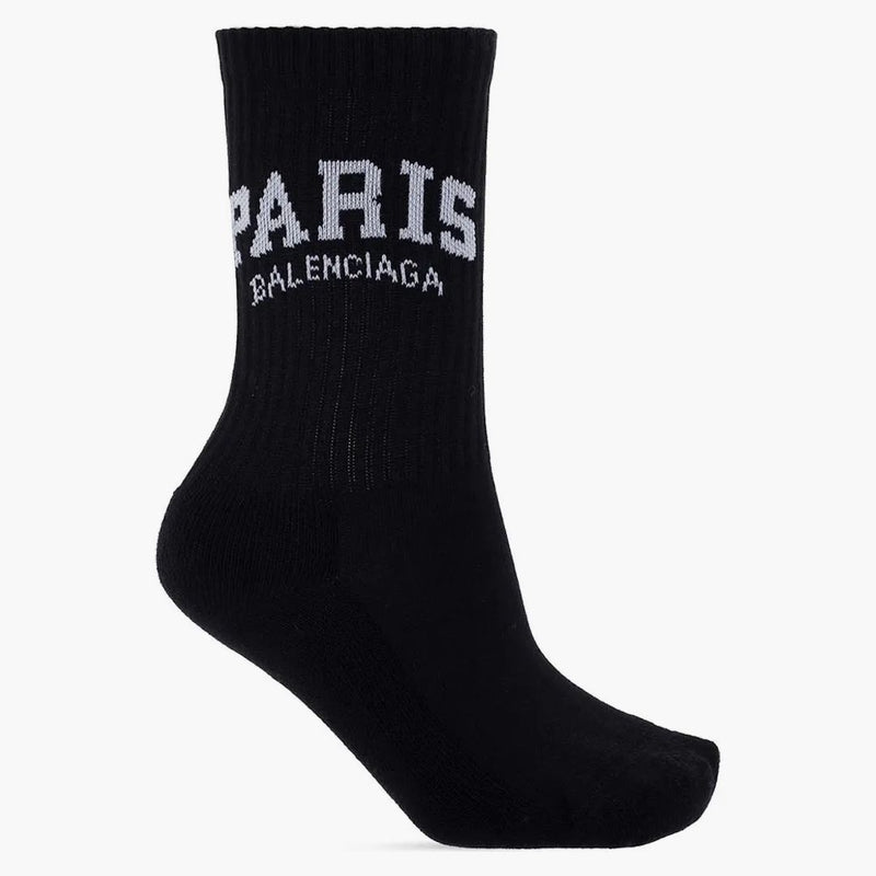 Skarpetki tenisowe Balenciaga Paris Black/White