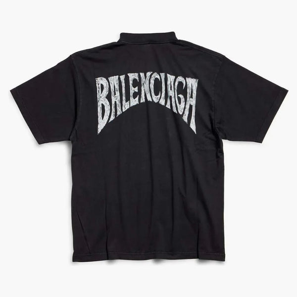 Balenciaga Paris Camiseta Tropical Medium Fit Negro