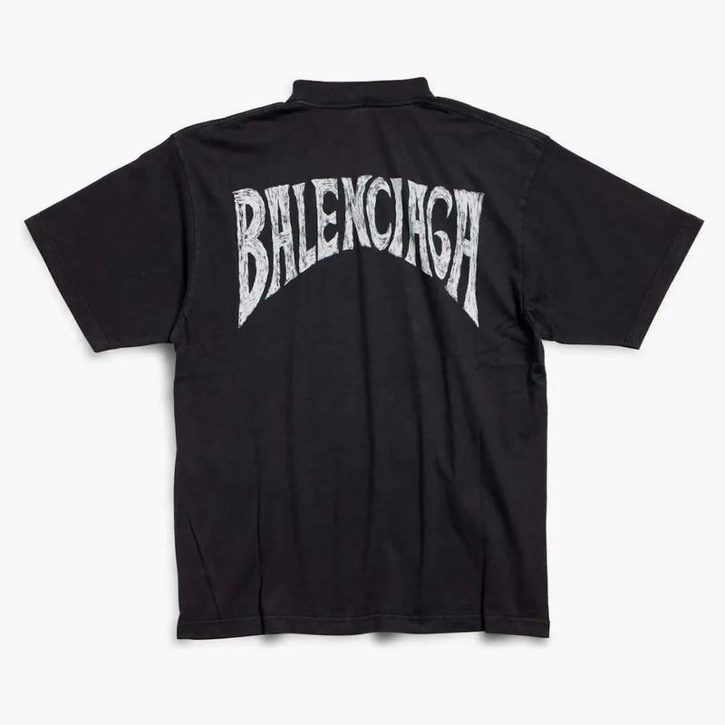 Balenciaga Paris Camiseta Tropical Medium Fit Negro