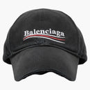 Balenciaga Political Campaign Distressed Cap Gray/Multi