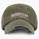 Balenciaga Political Campaign Distressed Cap Khaki/multi