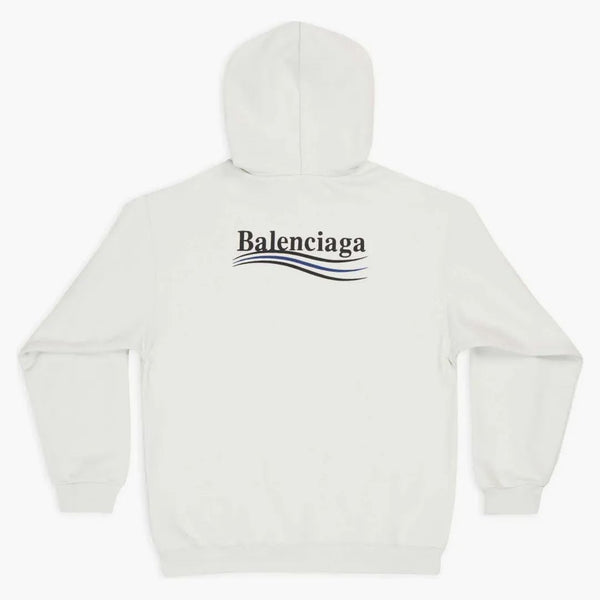 Balenciaga Political Campaign Hoodie White/Black/Blue