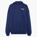 Balenciaga Political Campaign Large Fit Hoodie Pacific Blue/White
