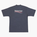 Balenciaga Campaña Política Camiseta Gran Fit Gris oscuro/blanco