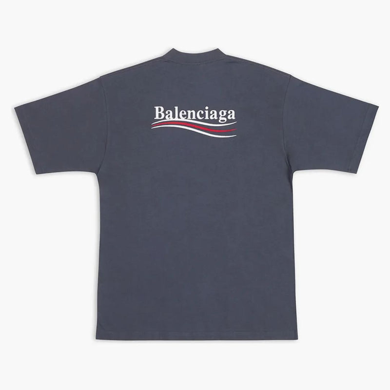 Balenciaga Political Campaign Large Fit T-Shirt Dark Gray/White
