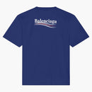 Balenciaga Political Campaign Large Fit T-Shirt Pacific Blue/White
