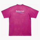 Balenciaga Campaña Política Gran Camiseta Fucsia