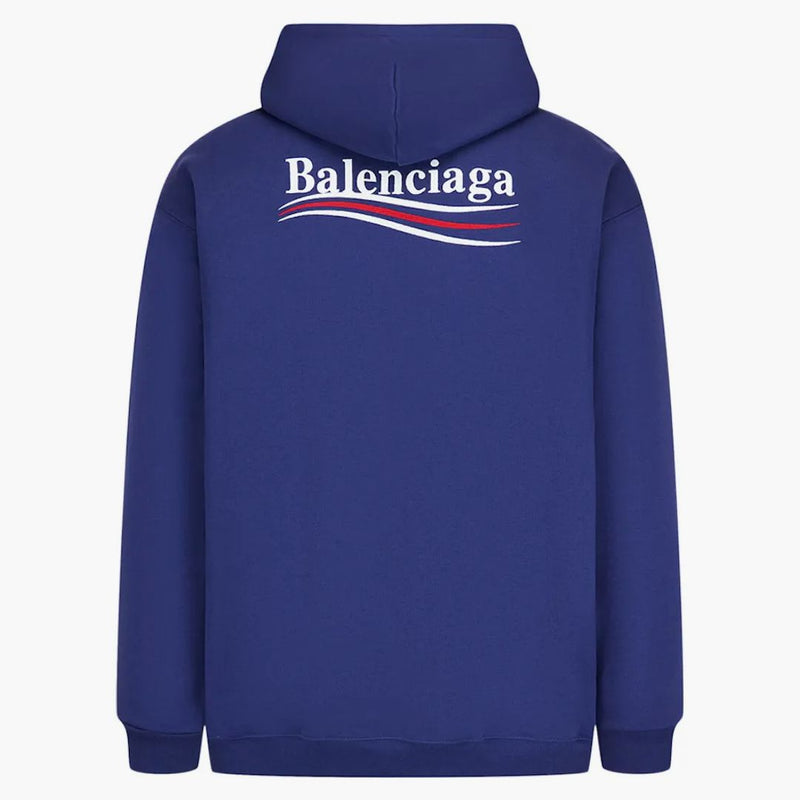 Balenciaga Campaña Política Mediana Fit Hoodie Azul