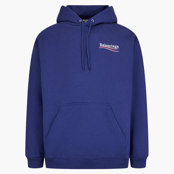 Balenciaga Campaña Política Mediana Fit Hoodie Azul