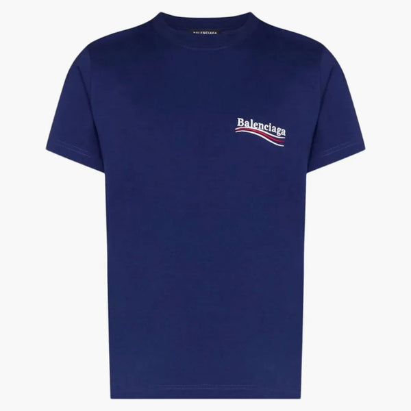Balenciaga Campaña Política Camiseta Medium Fit Pacific Blue/White