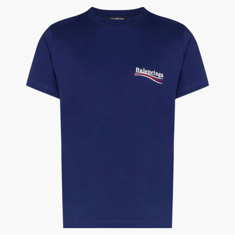 Balenciaga Political Campaign Medium Fit T-Shirt Pacific Blue/White