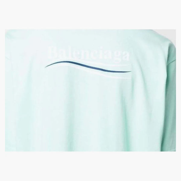 Balenciaga Political Campaña Política Excelente Camiseta de huella de logotipo menta