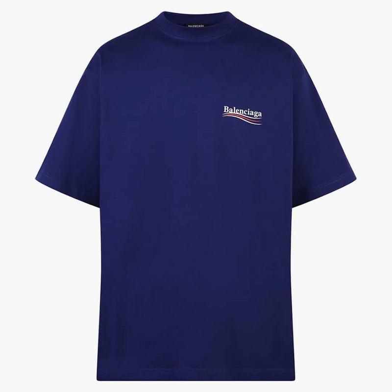 Balenciaga Campaña Política Camiseta de gran tamaño azul oscuro/multi
