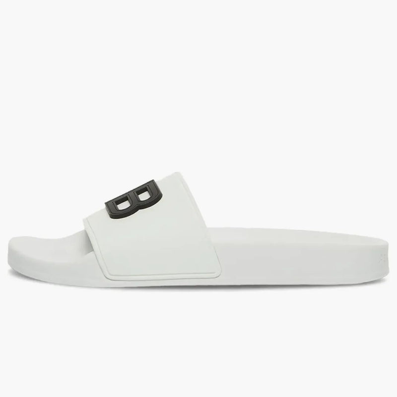 Balenciaga Pool Slides 3d Bb Logo Black White