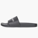 Balenciaga Pool Slides Black Chrome Logo