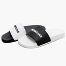 Balenciaga Pool Slides Logo White Black Alternate