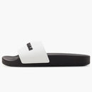 Balenciaga Pool Slides Logo White Black (women's)