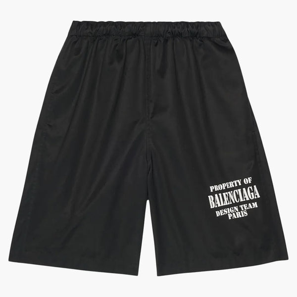 Balenciaga Property Baggy Shorts Black/White Logo