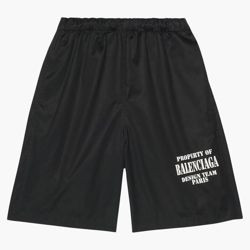 Balenciaga Property Baggy Shorts Black/White Logo